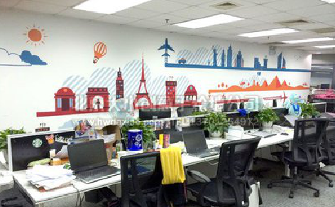 肥东教你设计办公室墙绘的方法。